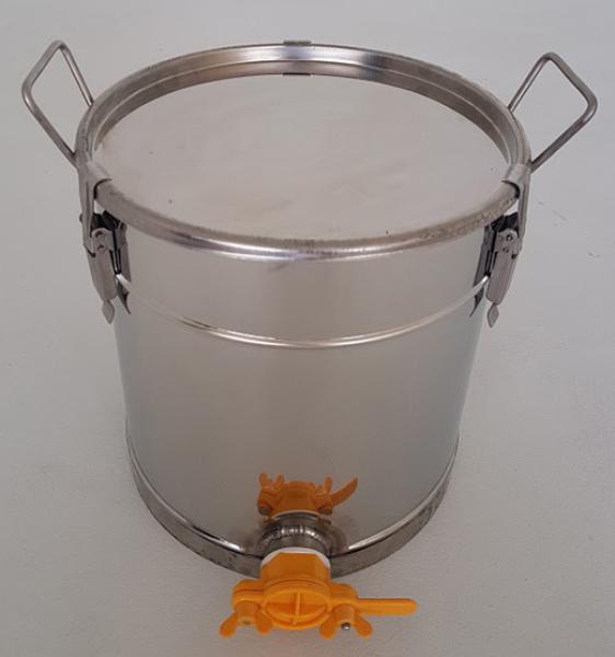 FASS MIT SCHLÖSSERN AUS ROSTFREIEM STAHL MIT AUSLAUFSICHEREM DECKEL 100KG HONIG